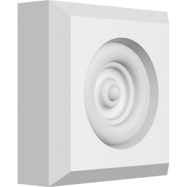 Ekena Millwork 3-in W x 3-in H x 1-in P Standard Sedgwick Bullseye Rosette with Beveled Edge (2-Pack)
