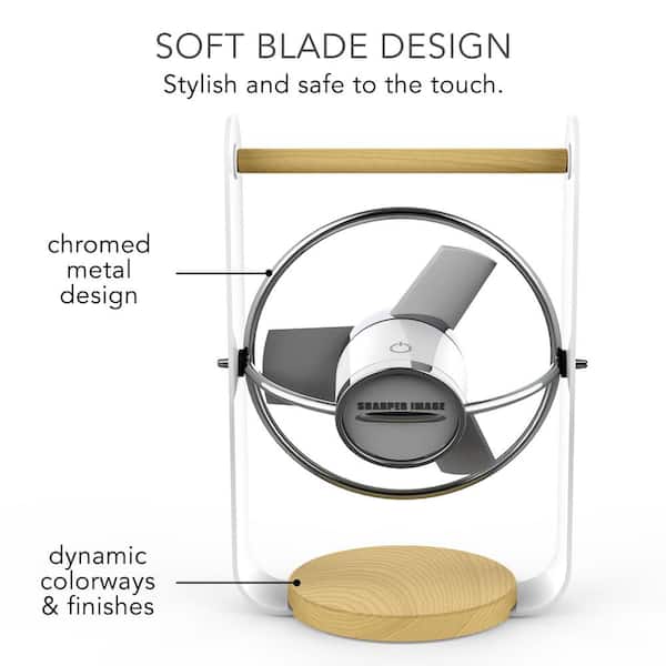 Sharper Image Soft Blade 2-Speed Small Desk USB Fan 
