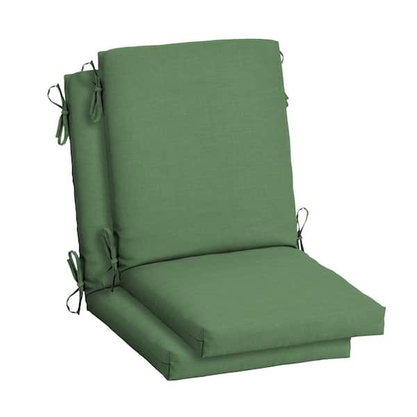 ARDEN 20 in. x 20 in. Moss Green Leala High Back Outdoor Dining Chair Cushion (2-Pack)