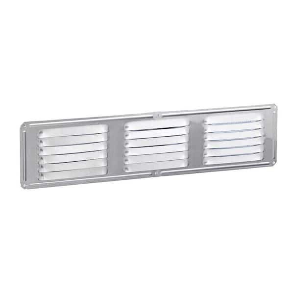 Gibraltar Building Products 16 in. x 0.25 in. Rectangular Silver Built-in Screen Galvanized Steel Soffit Vent
