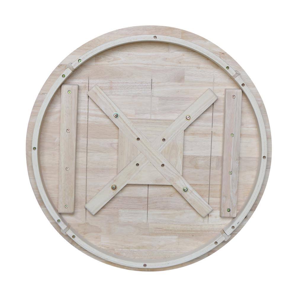 Natural Wood Round Extendable Bar Height Table