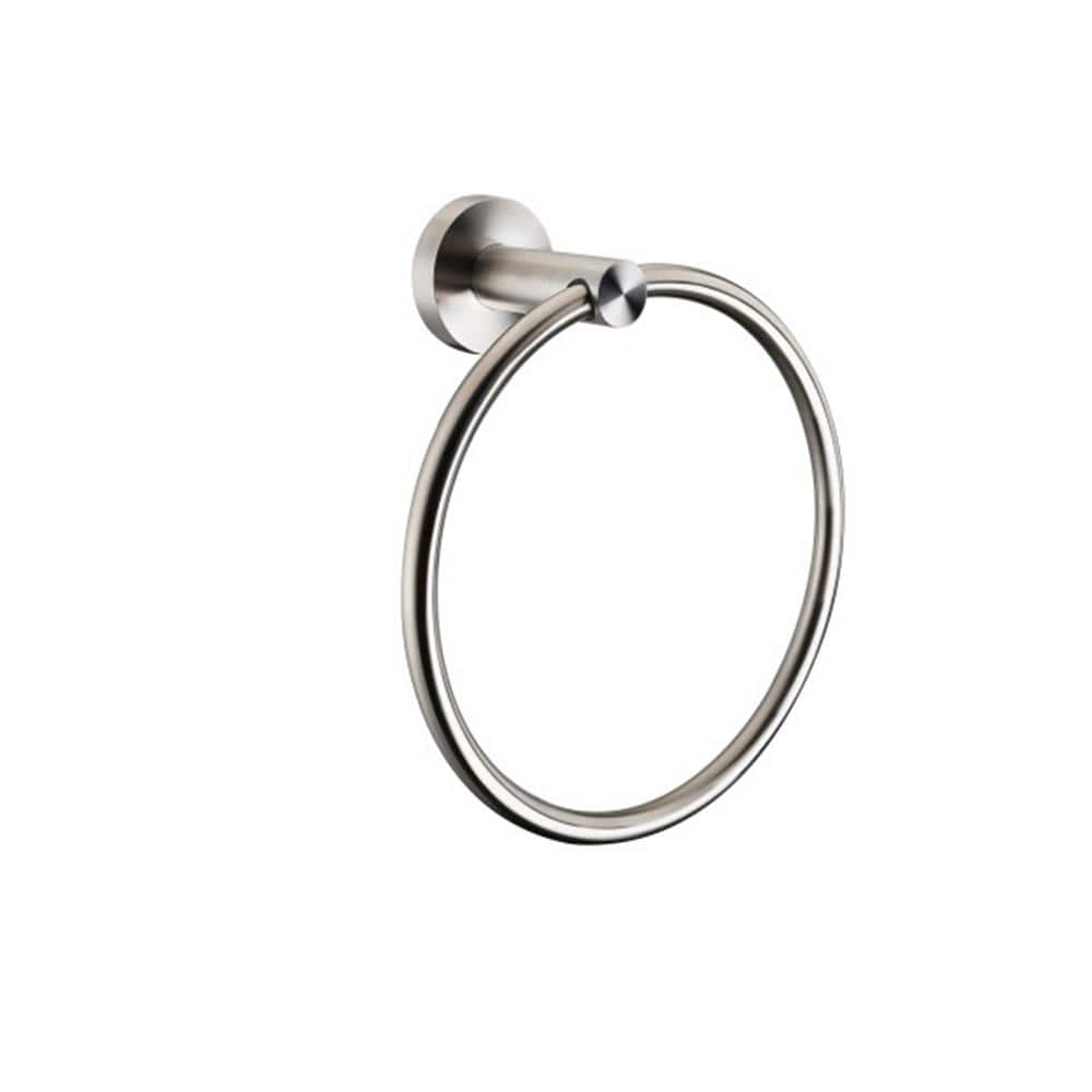 Lexora Bagno Nera Stainless Steel Towel Ring In Satin Nickel Ltr16152sn 