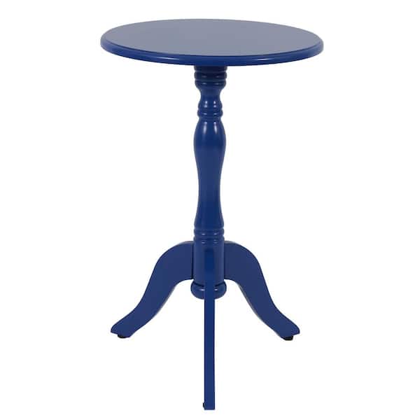 Decor Therapy Simplify Blue Pedestal Accent Side Table