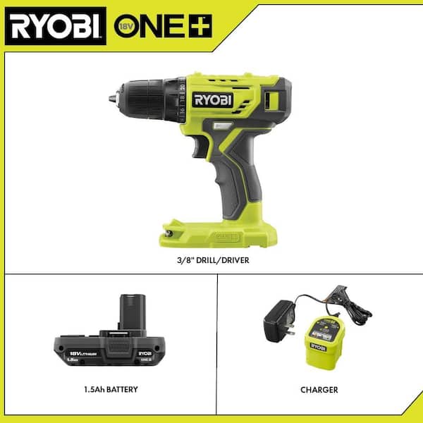 ONE+ 18V Cordless 3/8 in. Drill/Driver Kit with 1.5 Ah Battery and Charger