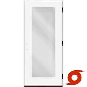 Palisade 36 in. x 80 in. FullLite Clear Impact Glass LHOS Primed Fiberglass Prehung Front Door with 4-9/16 Frame