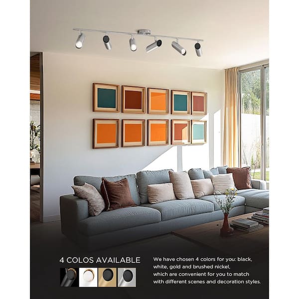 JAZAVA 4.1 ft. Brushed Nickel Integrated LED Ceiling Mounted