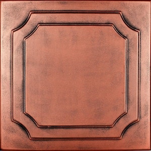 Virginian Antique Copper 1.6 ft. x 1.6 ft. Decorative Foam Glue Up Ceiling Tile (21.6 sq. ft./Case)