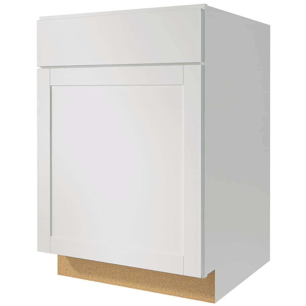 Hampton Bay Westfield Feather White Shaker Stock Assembled Base Kitchen