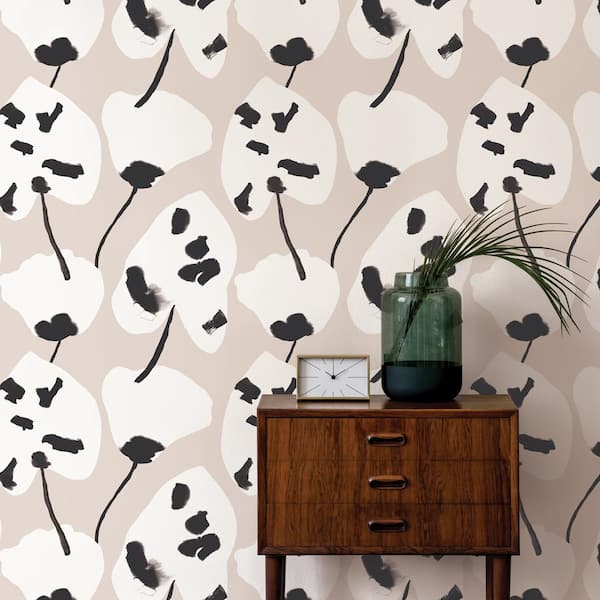 Cocoa Chic Painted Palm Vinyl Peel and Stick Wallpaper Roll (Covers 28 sq. ft.)