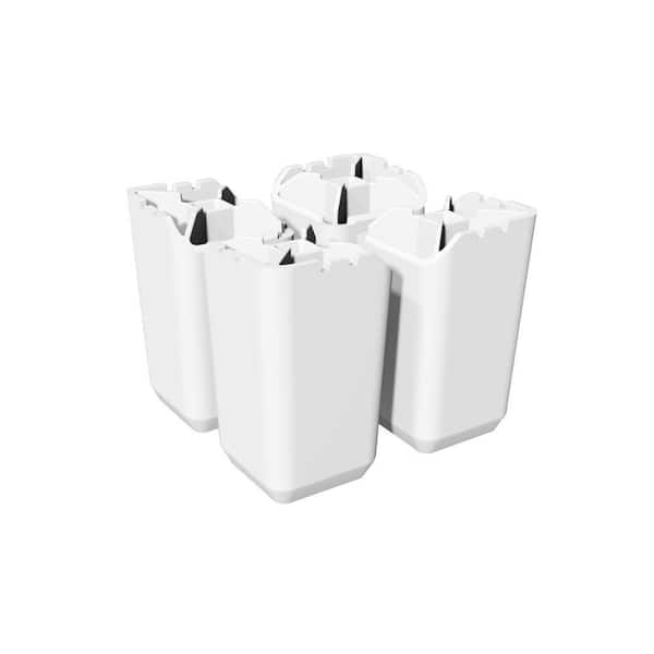b+in 1.72 in. x 6.09 in. White Storage Cube Legs (4-Pack)