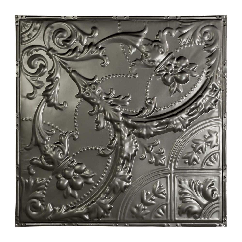 Great Lakes Tin Saginaw 2 ft. x 2 ft. Nail Up Metal Ceiling Tile in ...