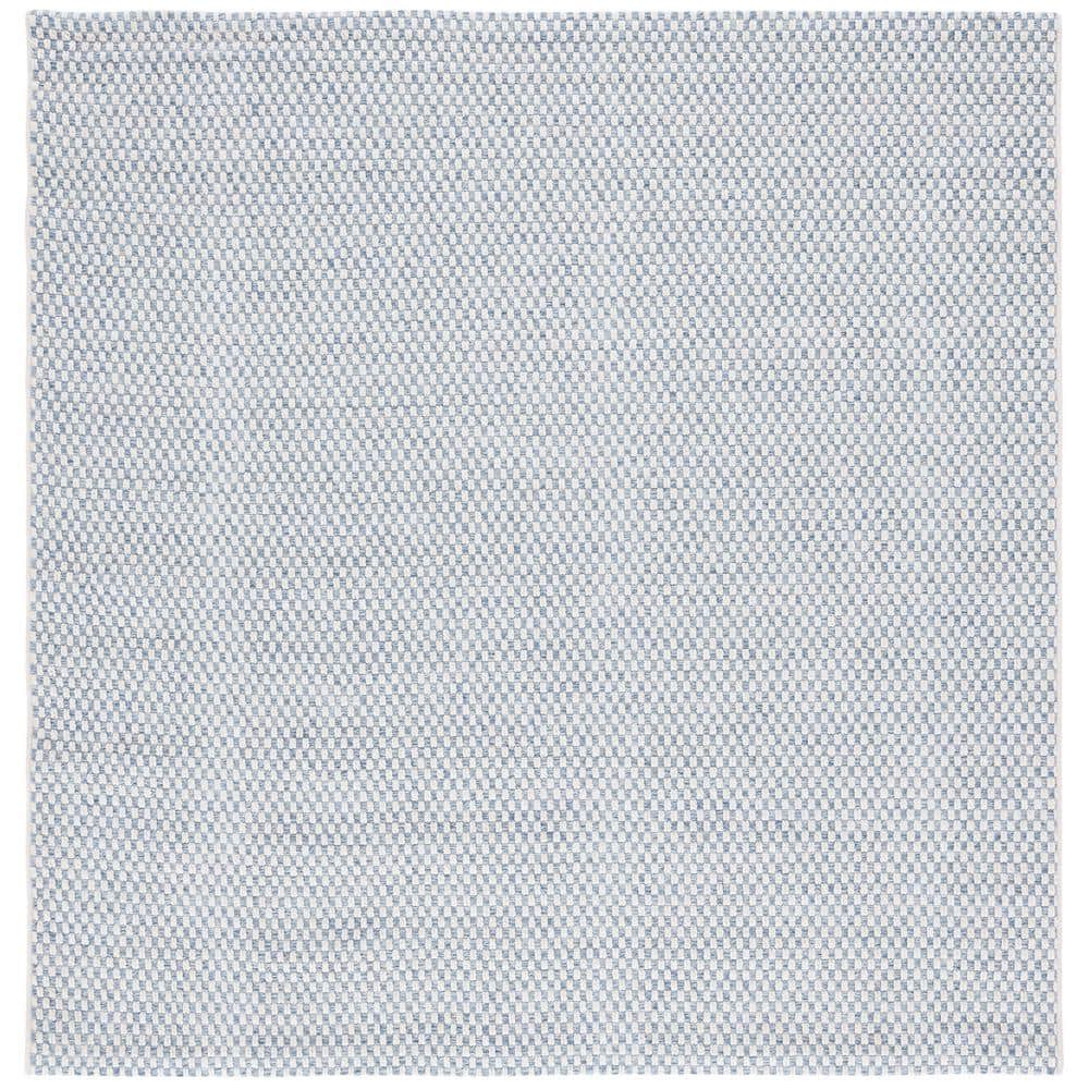 SAFAVIEH Sisal All-Weather Blue/Ivory 7 ft. x 7 ft. Solid Woven Indoor ...