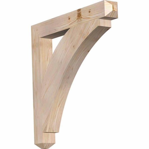 Ekena Millwork 3.5 in. x 30 in. x 30 in. Douglas Fir Thorton Craftsman Smooth Bracket