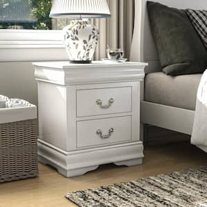 Burkhart White 2-Drawer 21.63 in. W Nightstand