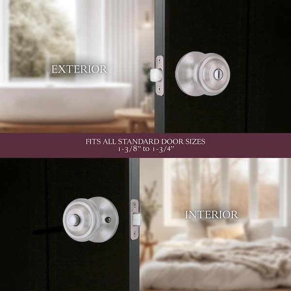 Mulholland Satin Nickel Privacy Bed/Bath Door Knob