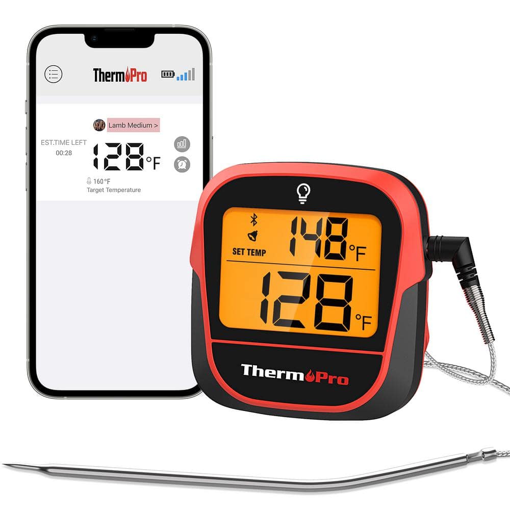 Wireless Bluetooth Meat Thermometer with Dual Probe for Grill Smoker BBQ Dual Timer Alarm, Smart App Instant Cooking Thermometer for iOS, Android