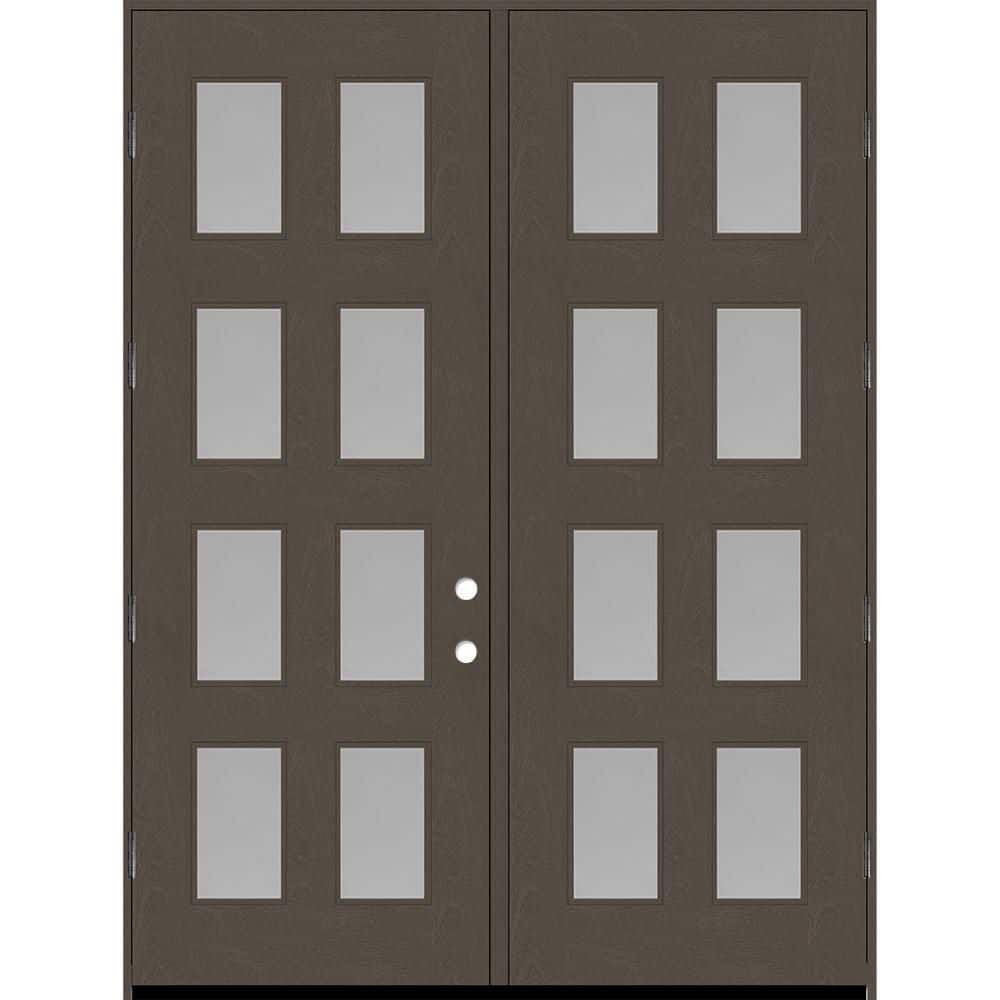 Regency 72 in. x 96 in. 8L Modern Clear Glass RHOS Ashwood Stained Fiberglass Double Prehung Front Door w/ 6 in. Jamb price history on PriceWatchPro