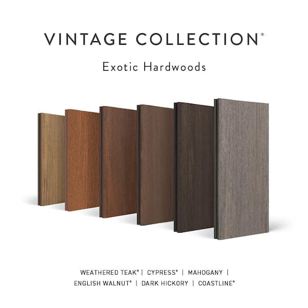 TimberTech Advanced PVC Vintage 1 in. x 6 in. x 1 ft. Square Dark Hickory PVC Sample (Actual: 1 in. x 5 1/2 in. x 1 ft)