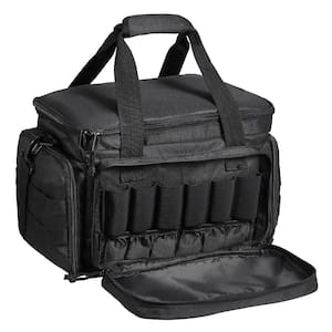 Range Bag 14 in. Black Backpack for 4 Pistols Tactical Gun Range Bag Single Shoulder Strip