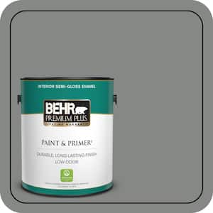 1 gal. #PPU25-17 Euro Gray Semi-Gloss Enamel Low Odor Interior Paint & Primer