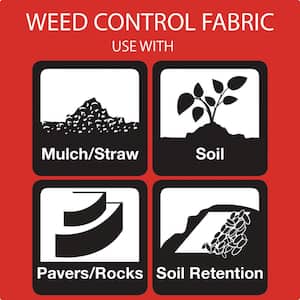 3 ft. x 12 ft. Easy-Plant Weed Block Mulch Weed Barrier Fabric with Planting Hole 6 in. Dia, 2.9 oz.