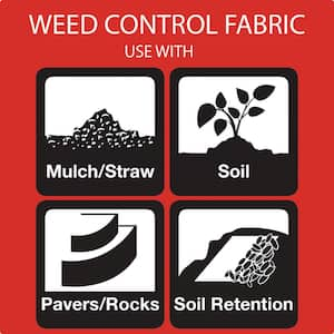 4 ft. x 12 ft. Easy-Plant Weed Block for Raised Bed Outdoor Garden Weed Rugs 3.0 oz. with Planting Hole Diameter 6 in.