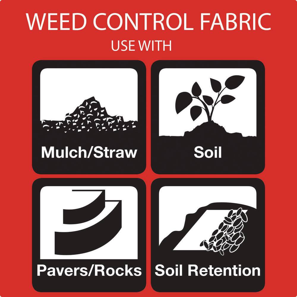 Black Woven Polypropylene Landscaping Ground Covering, 4' x 50'