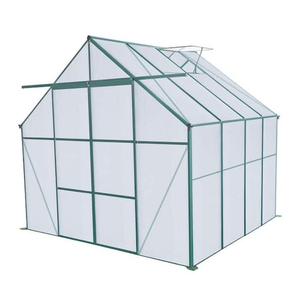 Unbranded IMagacFun 94 in. W x 97 in. D x 89 in. H Aluminum Double Door Green Greenhouse
