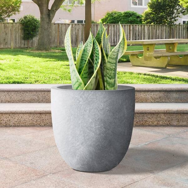 Dundee White Round Indoor/Outdoor Planter with Tall Stand + Reviews