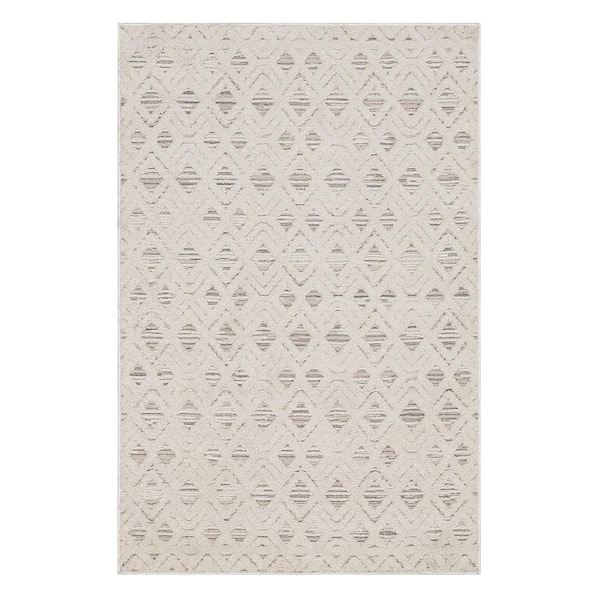 Ashcroft Cream/Beige 3 ft. 3 in. x 4 ft. 11 in. Geometric Indoor Area Rug