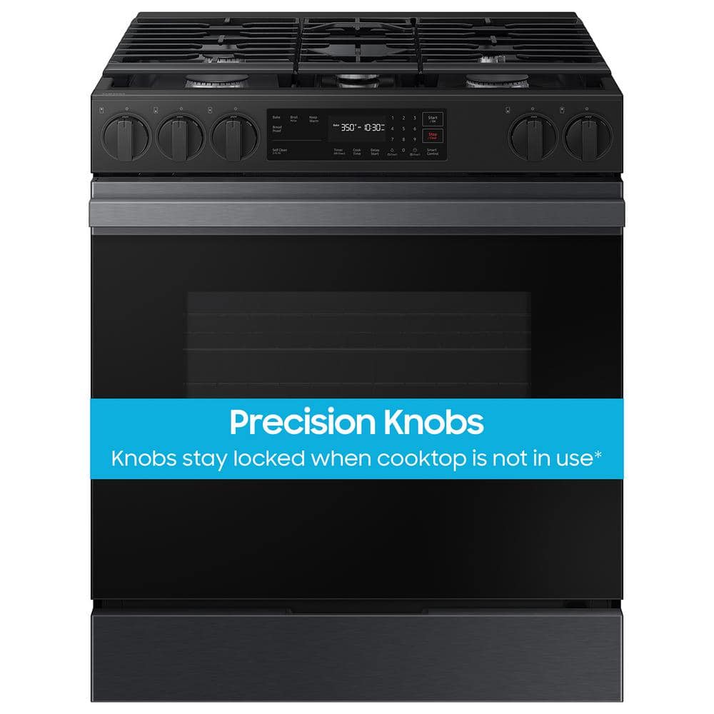 Bespoke 30 in. 6.0 cu. ft. 5 Burner Smart Slide-In Gas Range with Precision