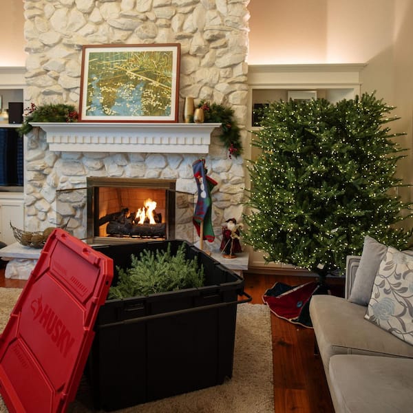 Husky 170 Gal Pro Grip Storage Tote In Black With Red Lid 999 170G husky-170-gal-pro-grip-storage-tote-in-black-with-red-lid-999-170g