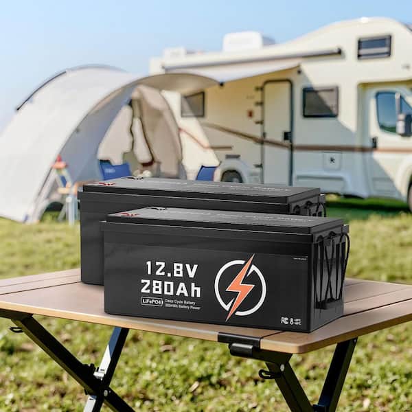 2 Pack 12V 280Ah LiFePO4 Battery Deep Cycle Lithium Iron Phosphate Battery for Solar Off-Grid Home Energy Storage