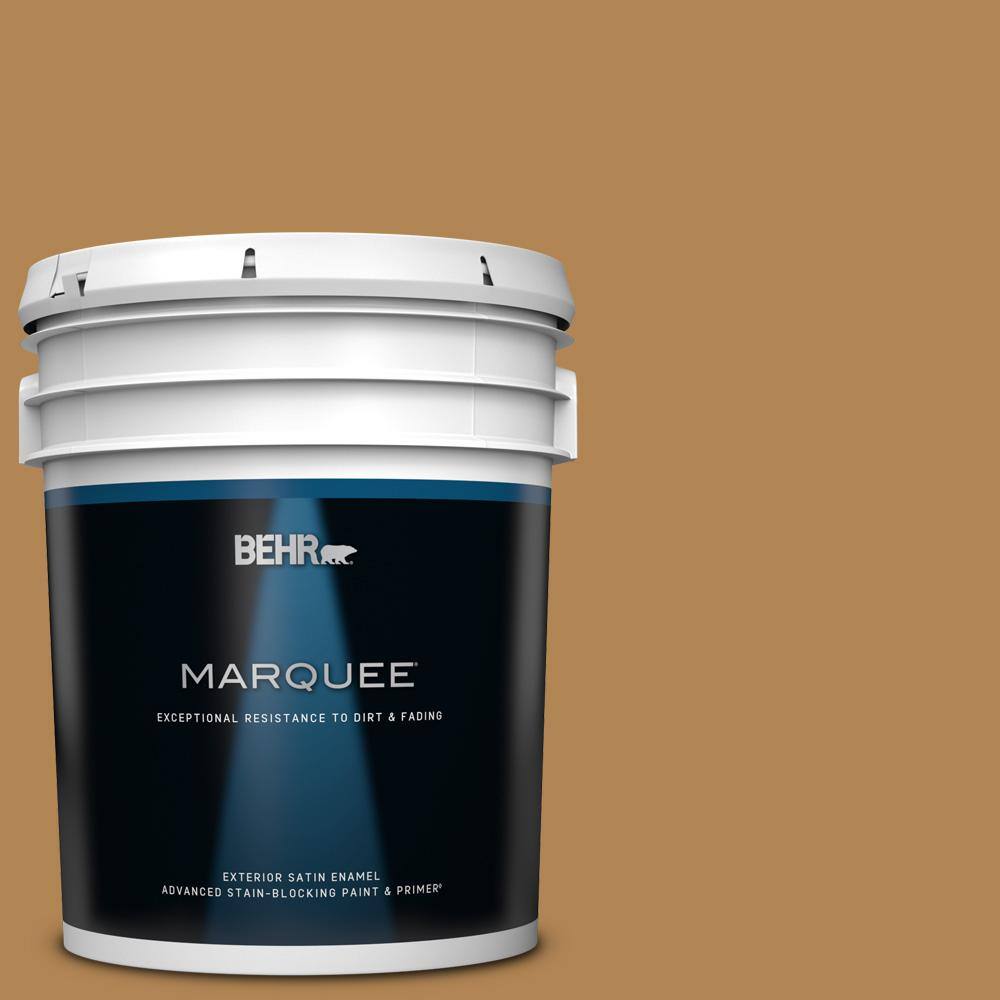 BEHR MARQUEE 5 gal. #S290-6 Golden Rice Satin Enamel Exterior Paint ...