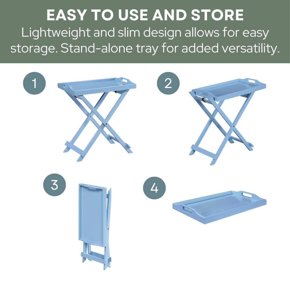 Designs2Go 22 in. Espresso Standard Rectangle Folding Tray End Table - thumbnail 9