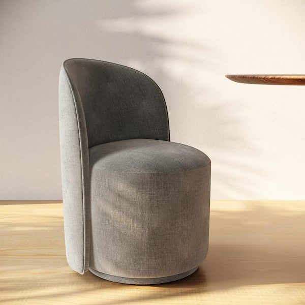 Correa Dove Grey Fabric Swivel Dining Chair