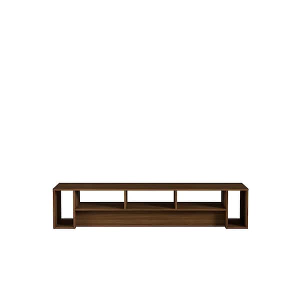 Rustik Walnut 72-inch TV Stand fits TVs up to 80 inches with Open Storage