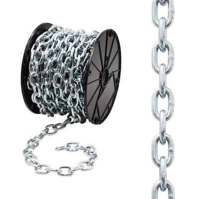 1/8 in. x 100 ft. Grade 30 Proof Coil Chain in Zinc Plated Reeled