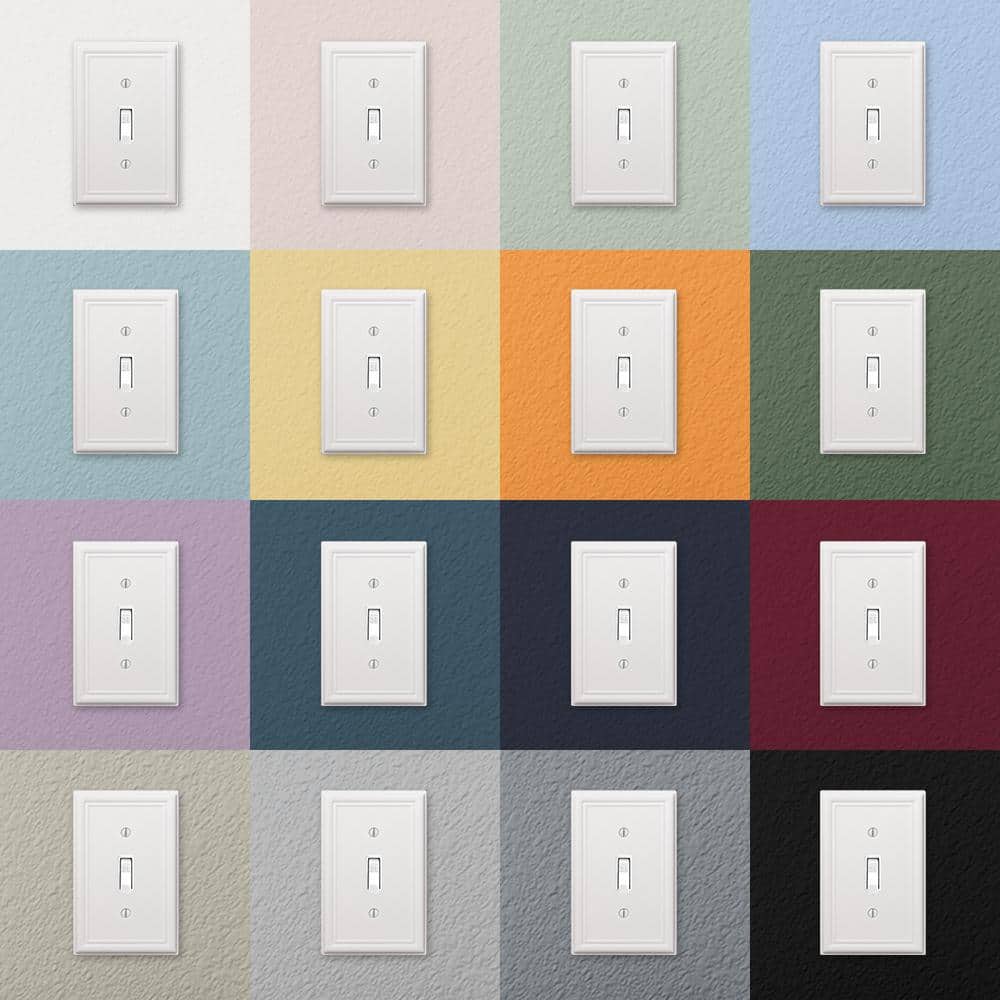 Amerelle Chelsea White Steel 1-Gang Blank Wall Plate