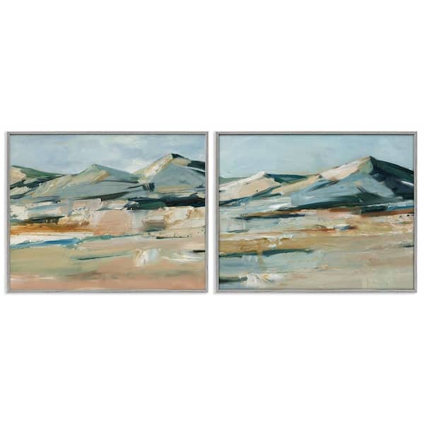 Stupell Industries Desert Mountain Impressions by Ethan Harper 2-Pieces Gray Framed Nature Giclee Art Print 16 in. x 20 in.