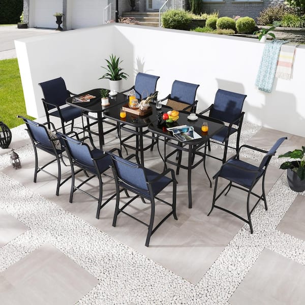 Patio Festival 11-Piece Metal Bar Height Outdoor Dining Set