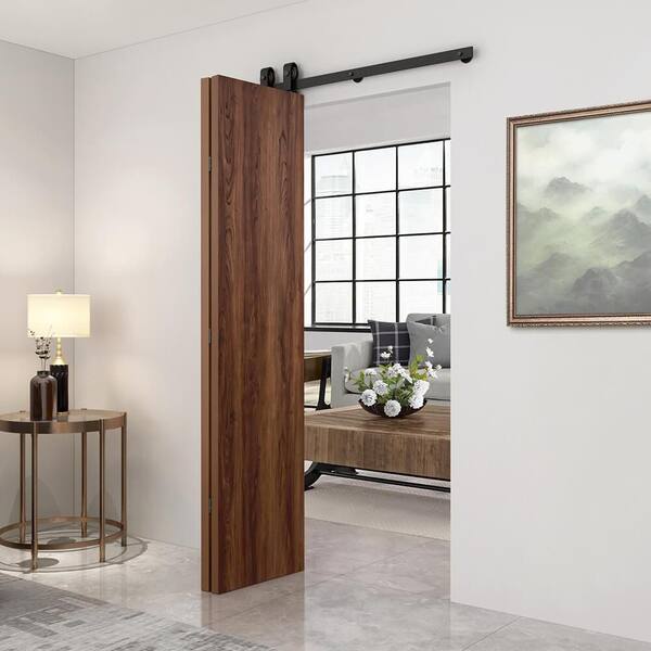 CALHOME 24 in. x 82 in. Hollow Core Walnut Composite Textured Bi