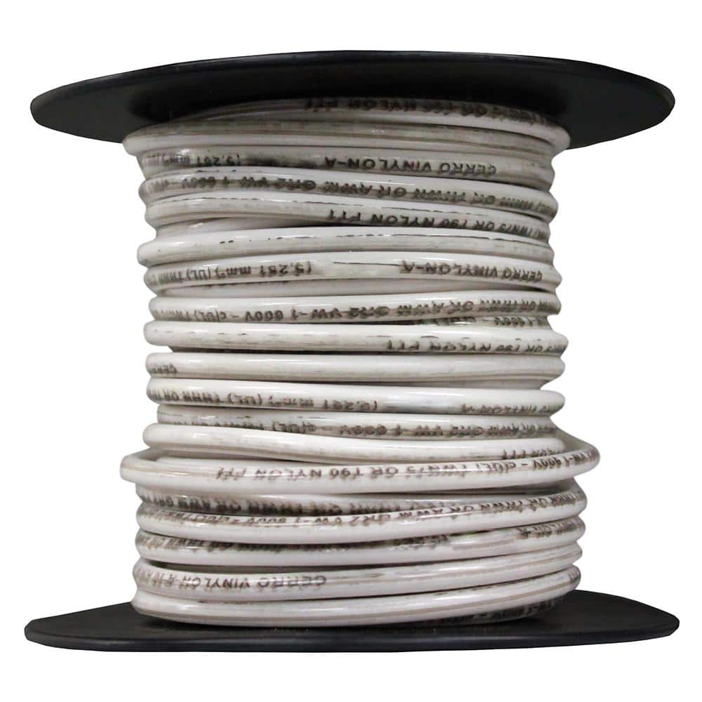 Cerrowire 25 Ft. 14 Gauge Stranded White Copper THHN Wire 112-3402A ...