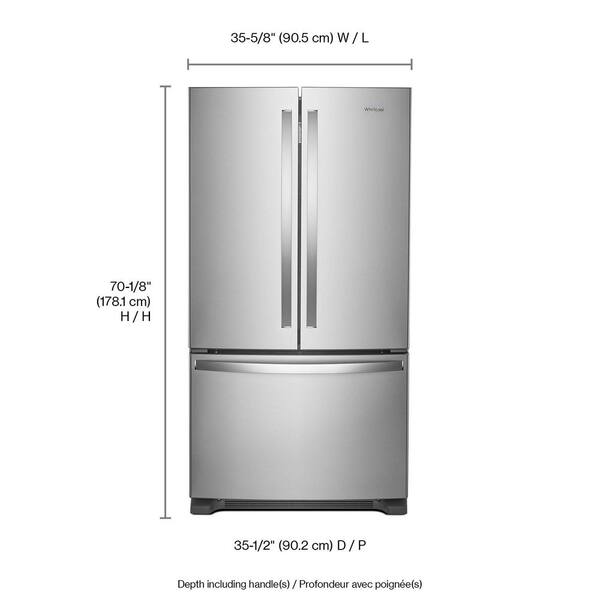 Whirlpool French Door Fridge (WRFF3036RZ) - Fingerprint Resistant Stainless Steel Whirlpool French Door Fridge (WRFF3036RZ) - Fingerprint Resistant Stainless Steel