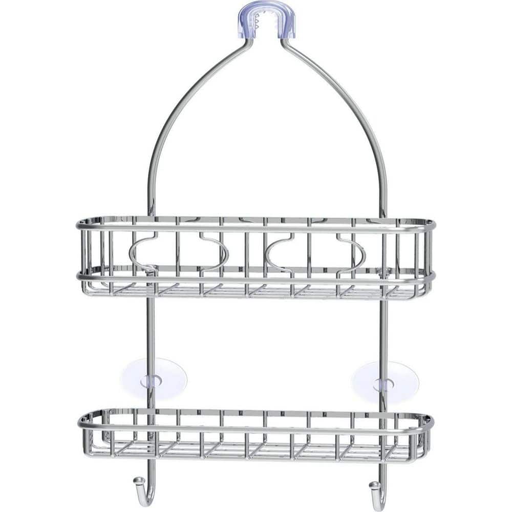 Dracelo 11 in. W x 3.1 in. D x 24.8 in. H Black Bathroom Hanging Shower Organizer, Shower Storage Rack Basket