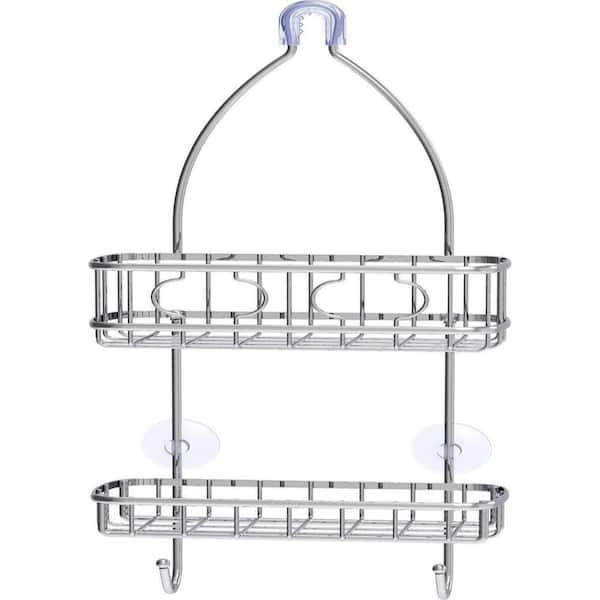 Satin Nickel Steel 4-Shelf Floor Freestanding Shower Caddy 10.5-in x 8.5-in  in the Bathtub & Shower Caddies department at