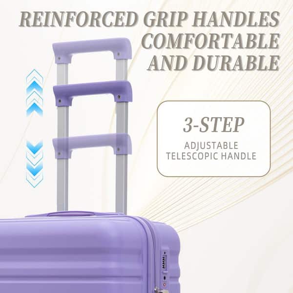 Tatahance 3-Piece Light Purple ABS Hardside Spinner Luggage Set