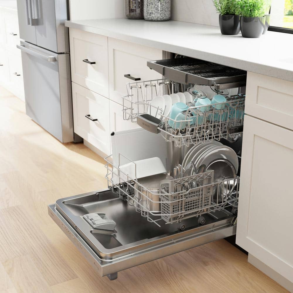 24" Stainless Steel Built-In Top Control Dishwasher with Adjustable Rack