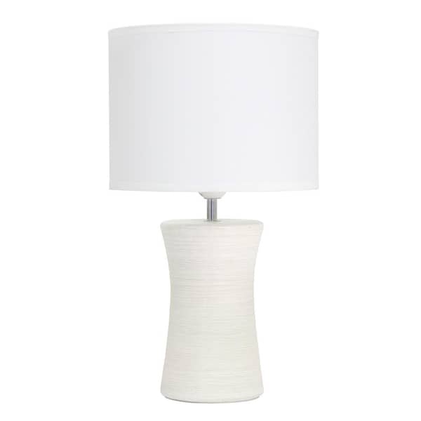 Simple Designs 16 .5 in. Off White Ceramic Hourglass Table Lamp