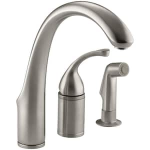Forte Single-Handle Standard Kitchen Faucet with Side Sprayer in Vibrant Brushed Nickel
